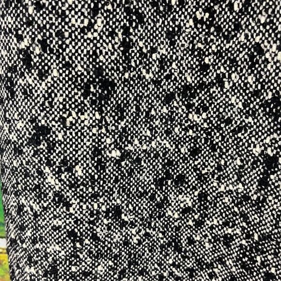 Vintage Talbots Sz 12 Tweed Black Cream Italian Wool Blend Midi Skirt - Picture 6 of 8
